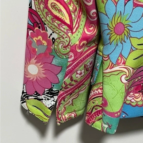 Alberto Makali Vintage Y2K Chic trendy Floral Paisley luxury retro mod Blazer - Picture 9 of 11